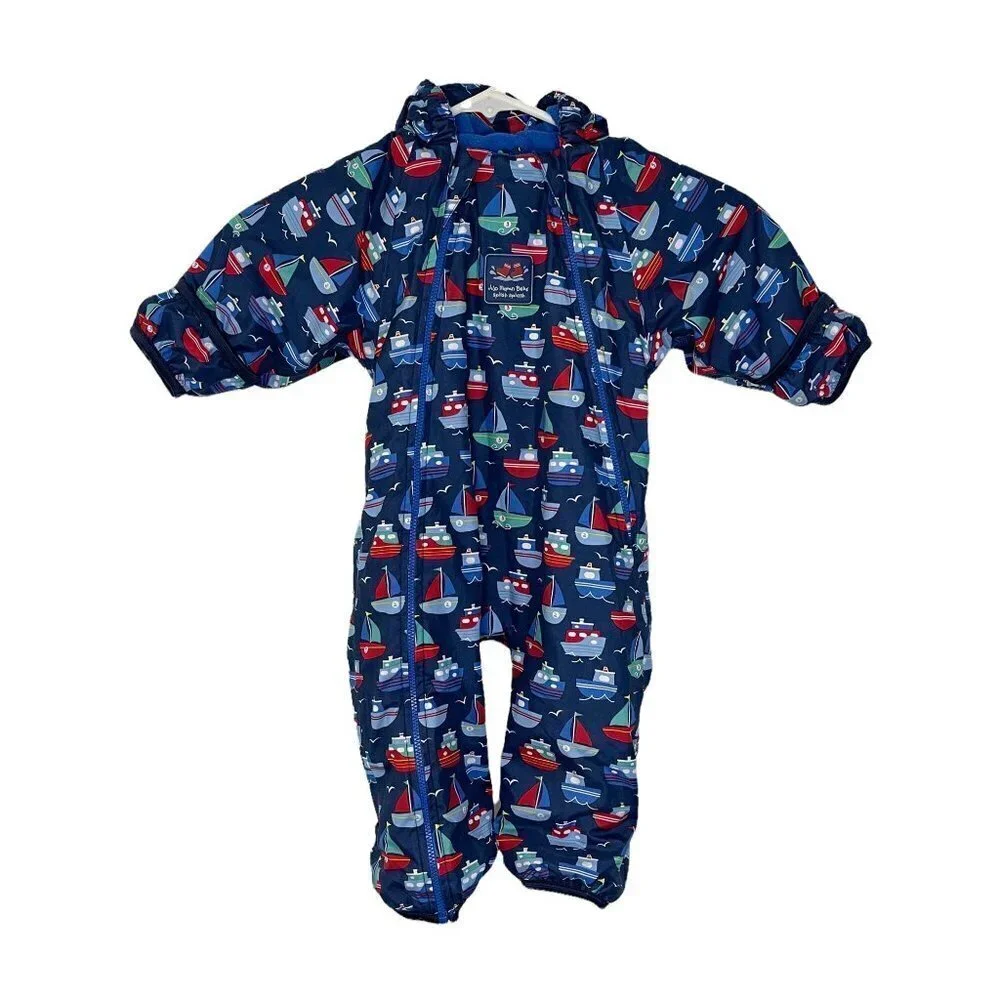 Jojo‎ Maman Bebe All in one boy Snowsuit size 3-6 Months Blue Nautical Theme
